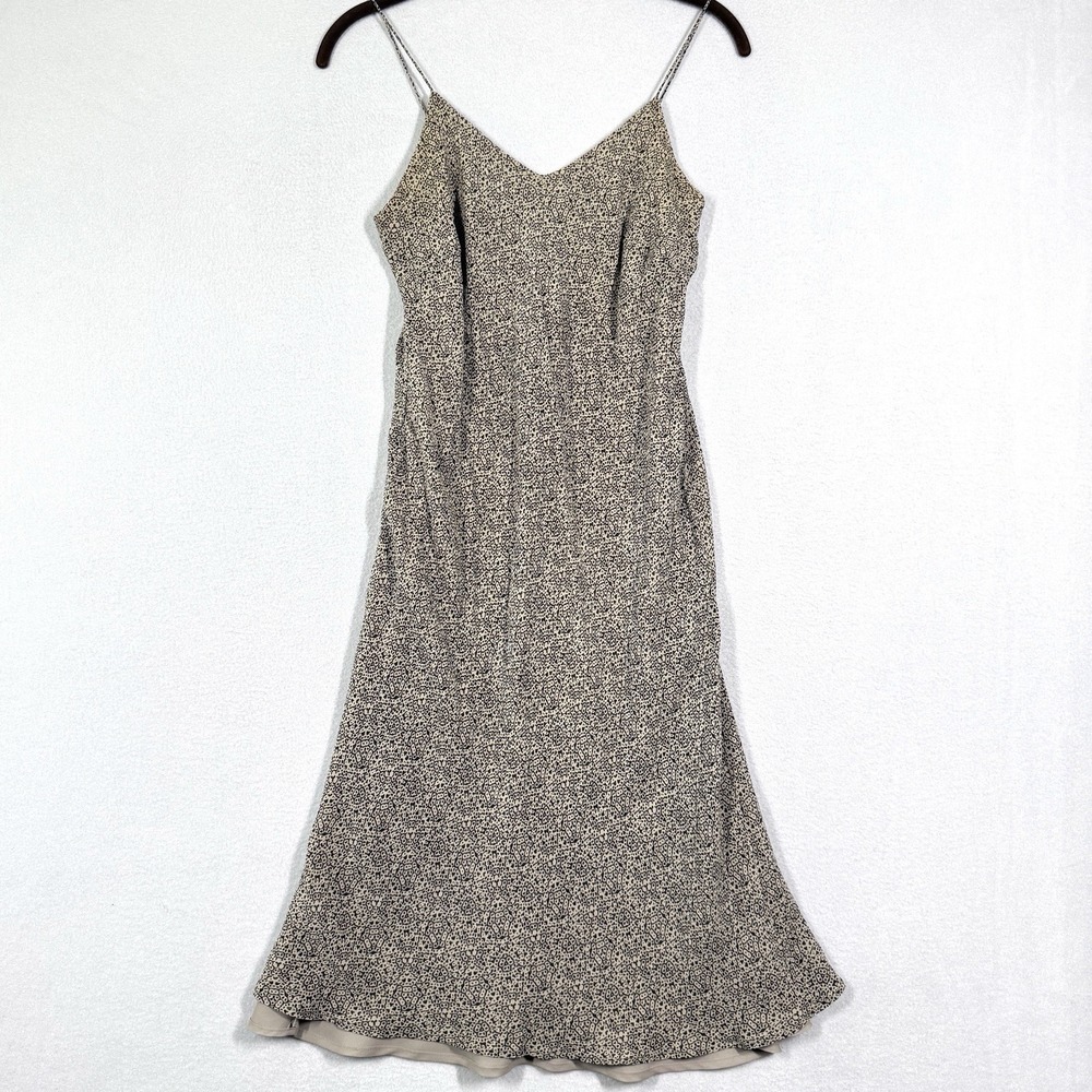 Vintage Ann Taylor Slip Dress Womens 4 Silk 90s Lined Geometric Slinky Bohemian